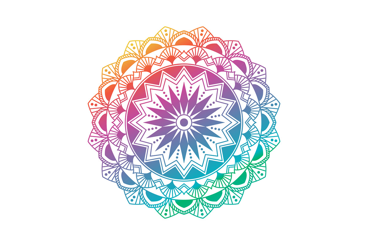gradient mandala circular pattern, a Pattern Graphic by Saba Vector (Photo 2 of 3)