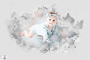 Baby Watercolor Painting Effect