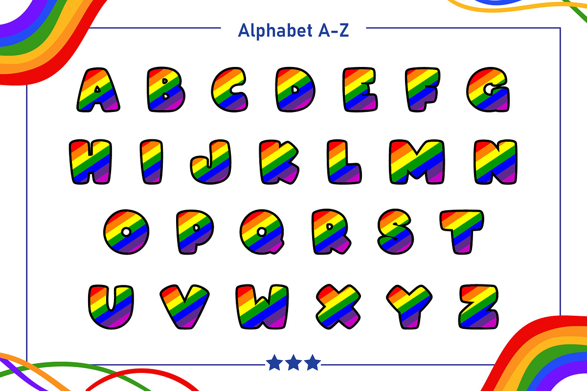 Rainbow Pride Color fonts, a Font by Fox7 By Rattana (Photo 4 of 8)