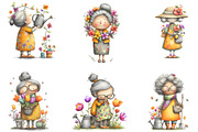 Whimsical Spring Garden Grandma Clip, an Illustration by Designking (Thumbnail 5 of 7)