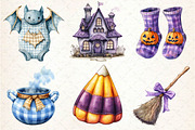 Gingham Halloween Clipart, an Illustration by Dream Creation (Thumbnail 5 of 7)