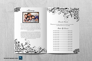 Funeral Program Template Black White