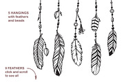 Boho elements, frames, patterns, a Background Graphic by InkySplash (Thumbnail 4 of 5)