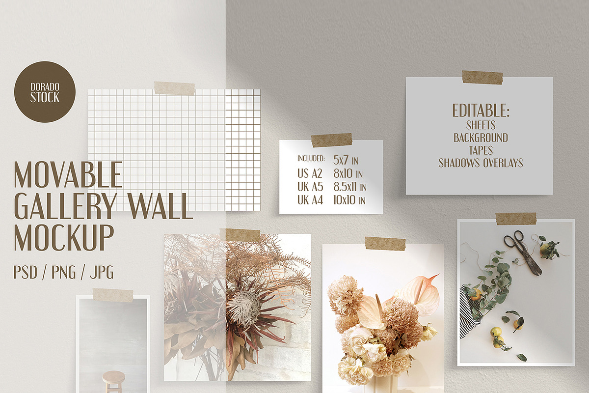 Isolated Gallery Wall Mockup, a Print Template by Dorado Stock (Photo 1 of 6)