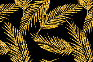 Golden Palm. 8 Seamless Patterns.