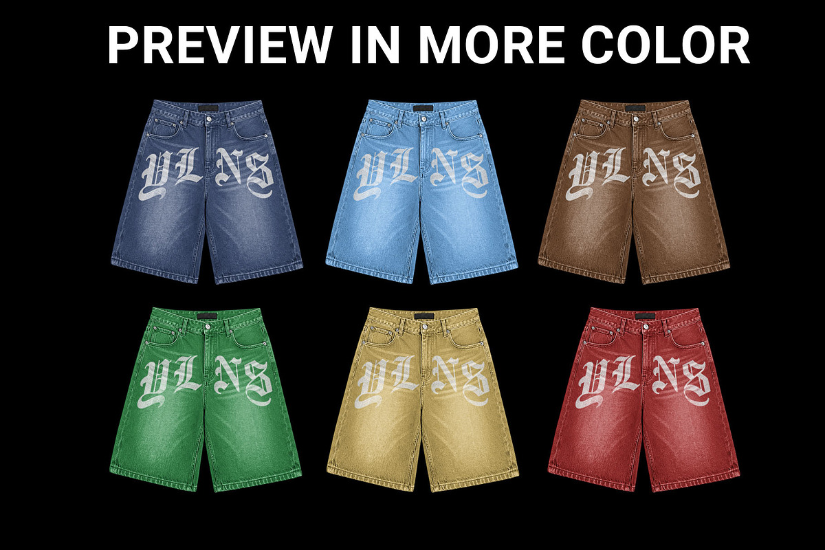 jorts pants denim mockup, a Bottom Mockup by yalanois (Photo 3 of 6)