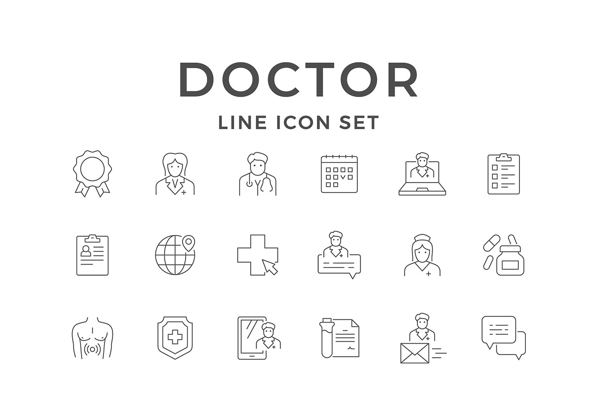 Set line icons of doctor, an Outline Icon by motorama (Photo 1 of 2)