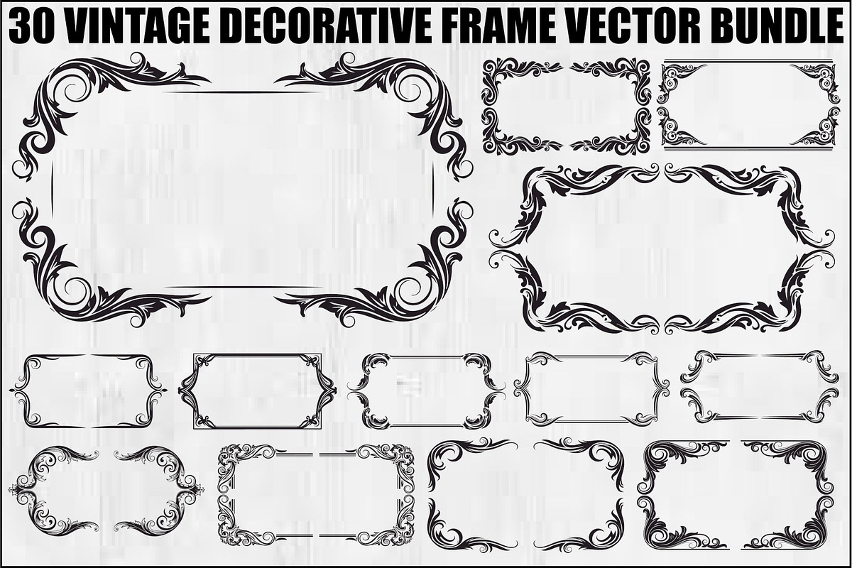Vintage Decorative Frame Bundle, an Illustration by musafir_fashion (Photo 1 of 31)