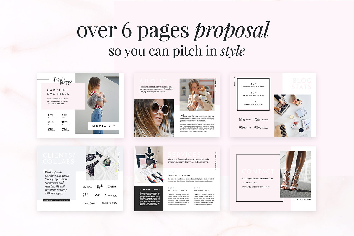 Blogger Media Kit & Proposal, a Resume Template by AdoredDesigns.com (Photo 2 of 5)