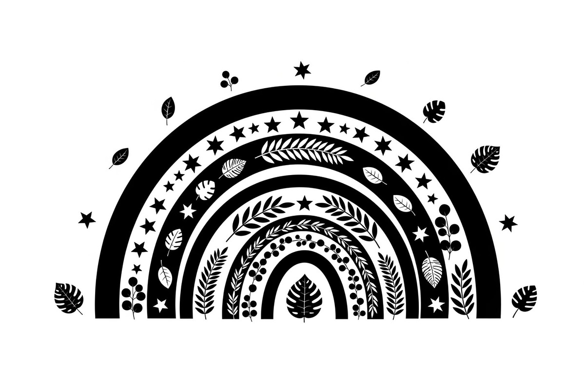 Boho Rainbow Silhouette Bundle, an Illustration by yasushie (Photo 29 of 31)