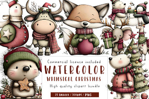 Whimsical Christmas Clipart Bundle, an Illustration by CreationArt