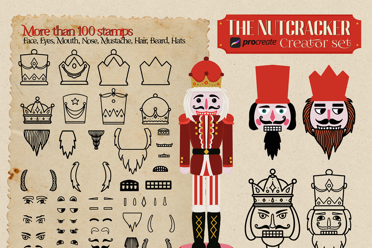 Procreate Nutcracker creator set, a Brush Add-On by PDknyStudio (Photo 2 of 4)