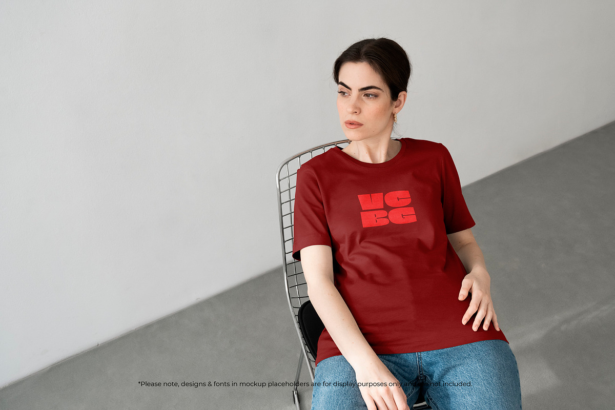 Woman T-Shirt Mockup Bundle, a Shirt Mockup by Moixo studio (Photo 4 of 10)
