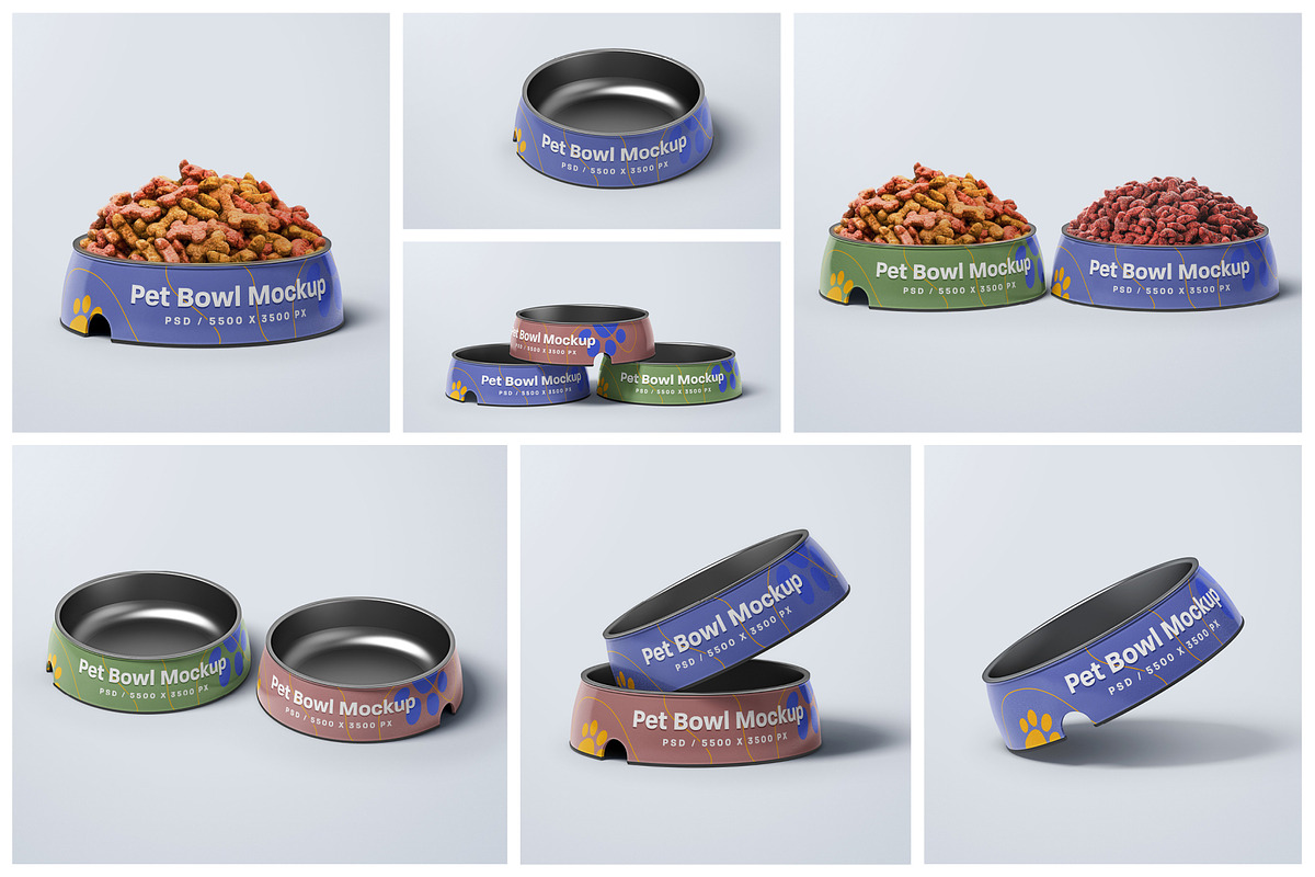 Pet Bowl Mockup Set, a Cups & Container Mockup by mockupatelier (Photo 2 of 10)