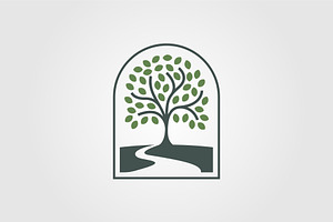 Vector Of Root Tree With River Logo