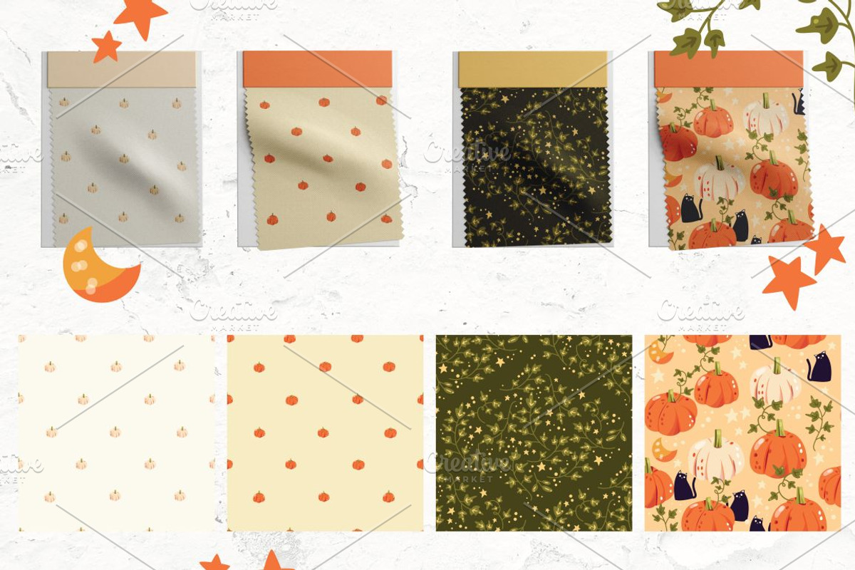 Pumpkins and cats - autumn patterns, a Pattern Graphic by Blue Lela Design (Photo 4 of 12)