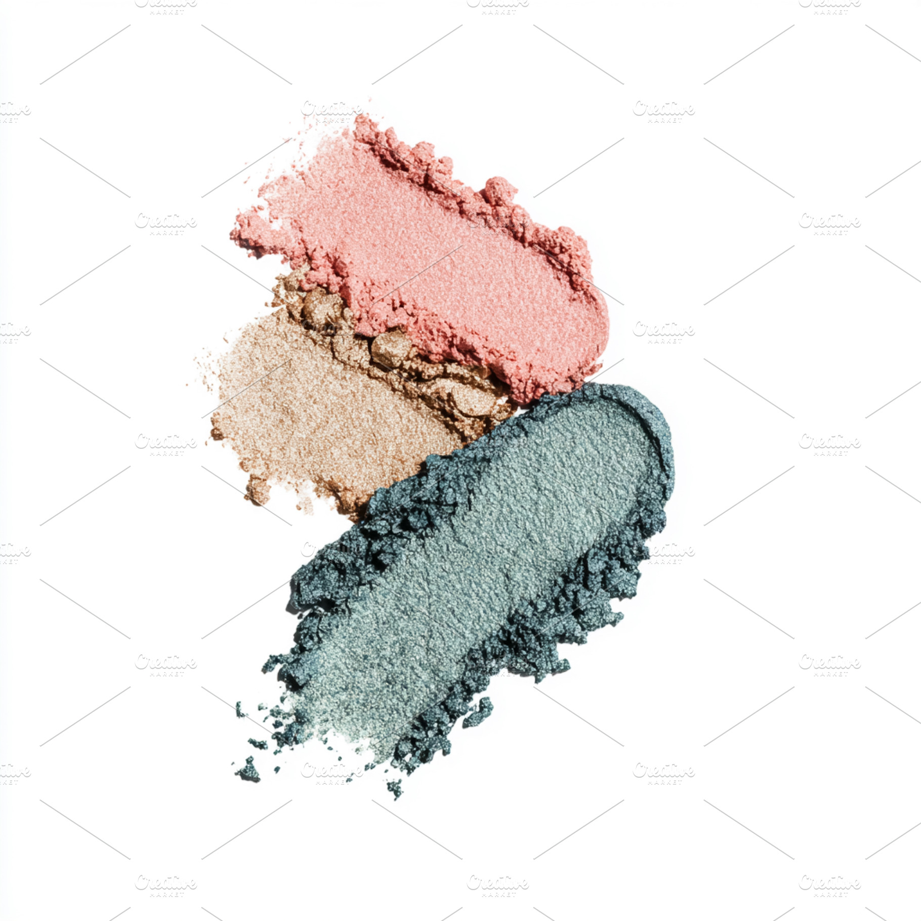 Shimmering sparkling various eyeshadow cosmetic powder strokes c, a Photo by Studio ANNA