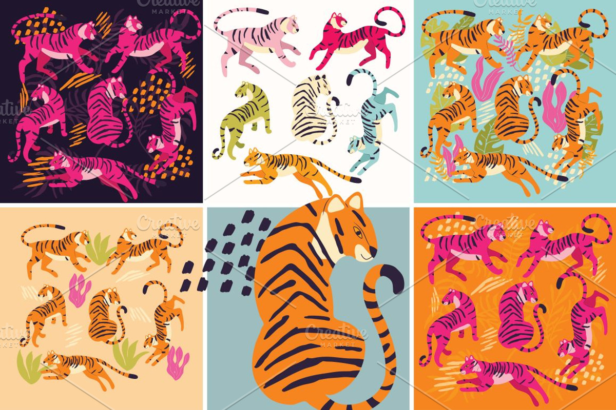 Tigers - 44 Seamless Patterns, a Pattern Graphic by Blue Lela Design (Photo 4 of 13)
