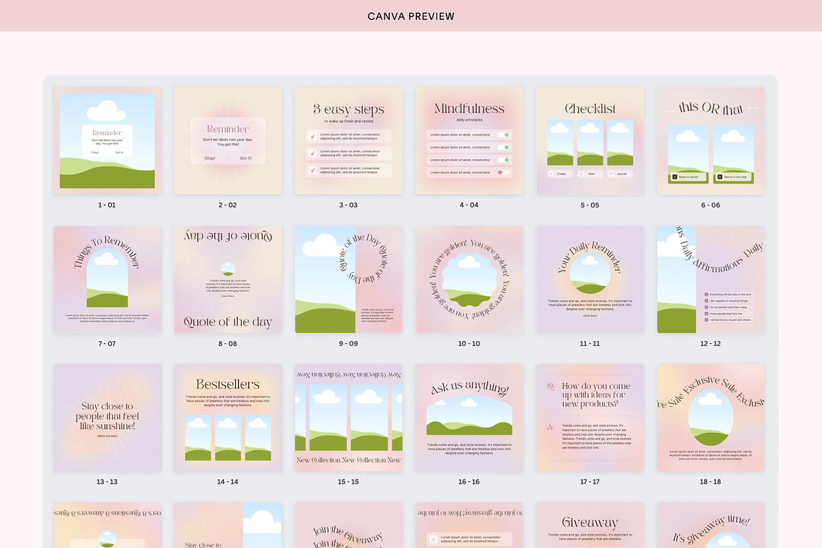 Pink Pastel Gradient Instagram CANVA, a Social Media Template by Alice Store (Photo 7 of 8)