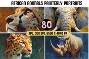 Painterly African Animal Portraits, an Animal Illustration by PrintHaven Designs (Thumbnail 1 of 11)