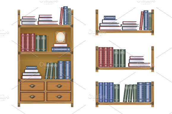 Bookcase illustration preview 2