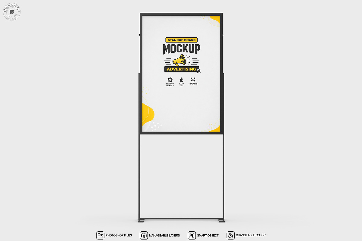Standup Advertising Board Mockup, an Advertising Mockup by SmokyPixels (Photo 2 of 4)