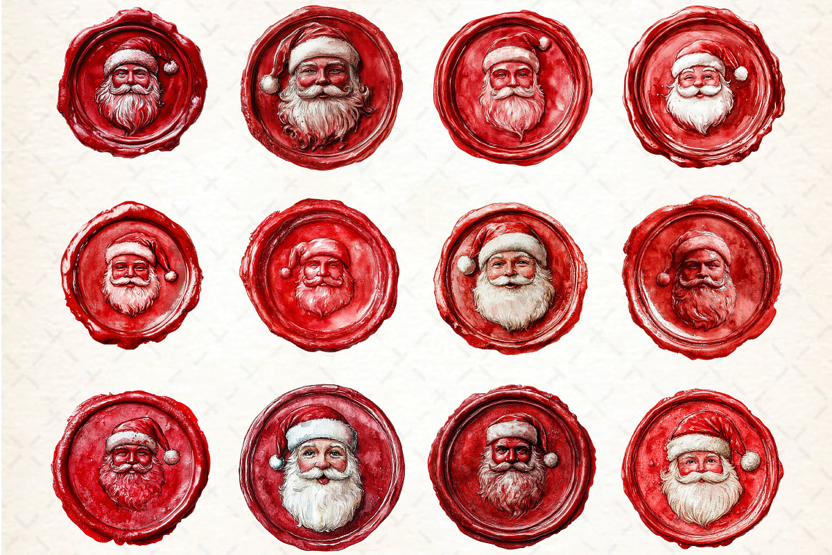 Seal Wax Christmas Santa Stamp, an Illustration by DreamCafeArt (Photo 2 of 4)