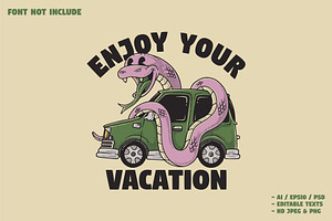retro snake wrap around a car, a Branding & Logo Template by Judsart