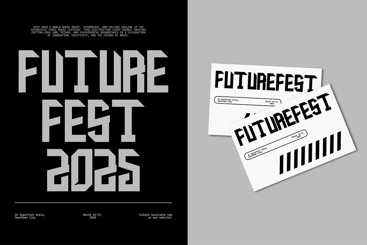 VB Ziore - Futuristic Font, a Sans Serif Font by VALIANTBROTHA (Photo 7 of 9)