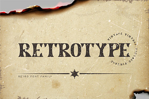 Retrotype. Western Serif Font Family