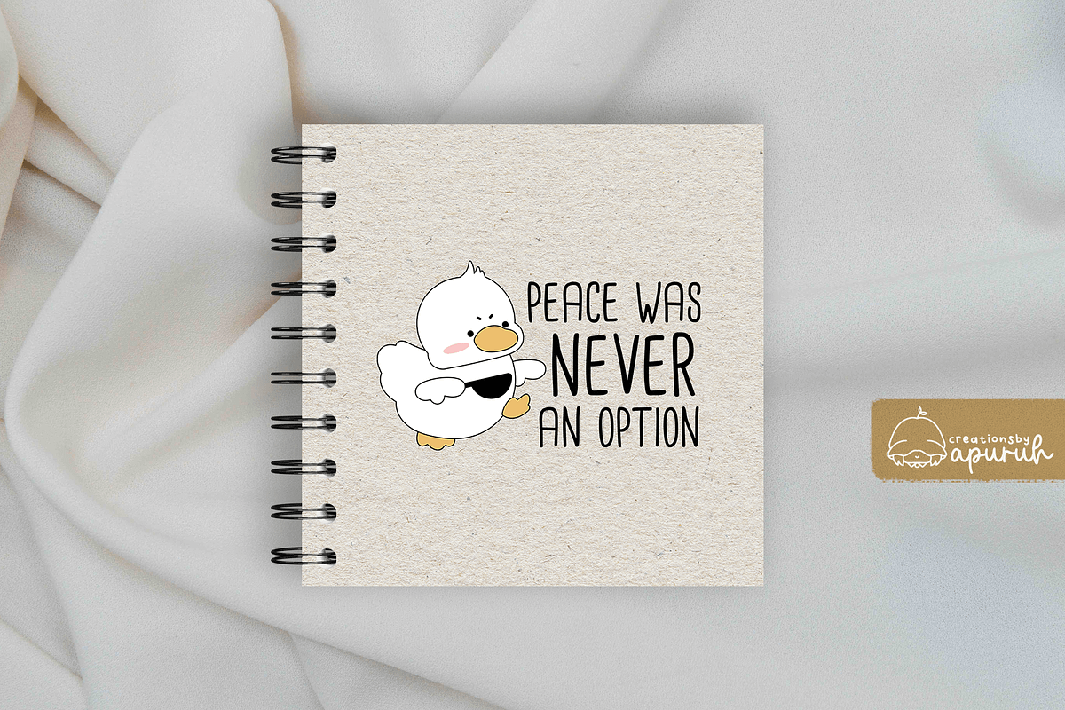 Cute Duck Funny Witty Quotes Meme 2, a Stationery Template by creationsbyapuruh (Photo 3 of 7)