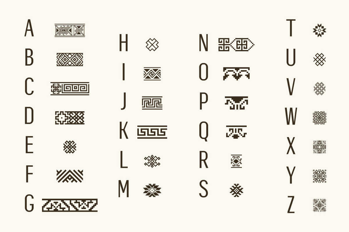 Symbol font Ethnica preview 2