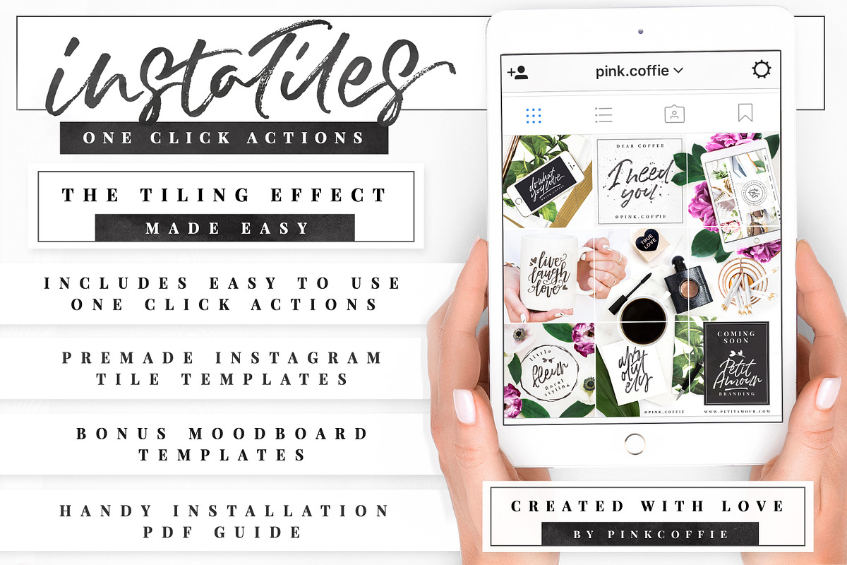 InstaTiles 2.0 for Photoshop + DEMO, a Social Media Template by Pink Coffie (Photo 3 of 5)