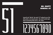 Mr. Snappy Numeral Set, a Serif Font by Port Design Company (Thumbnail 1 of 6)