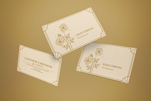 Cream Floral Business Card