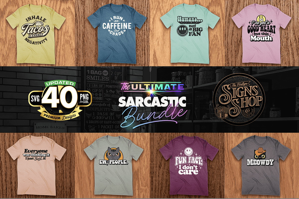 The Mega Sarcastic T-shirt Bundle, an Object Graphic by Asaelv Shop! (Photo 6 of 12)