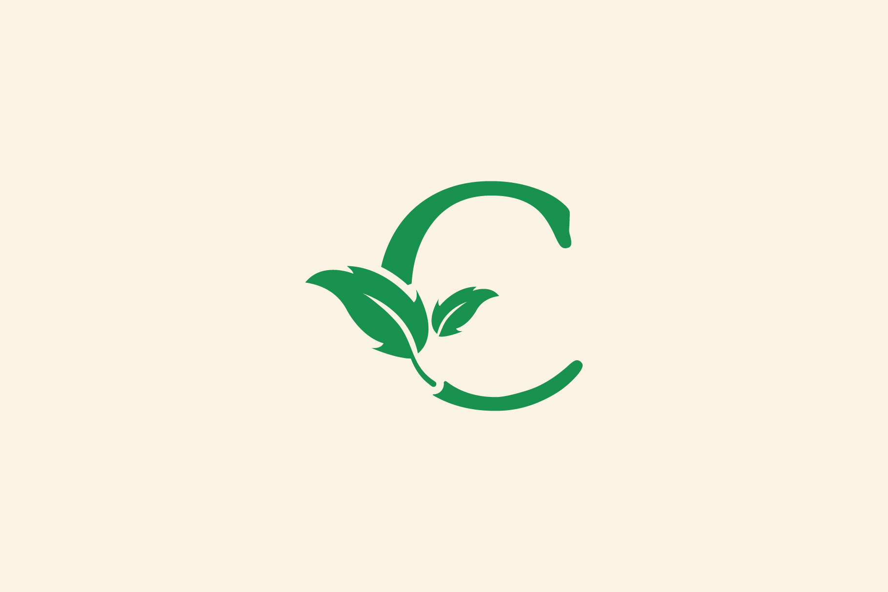 letter C eco leaf logo design | Creative Market