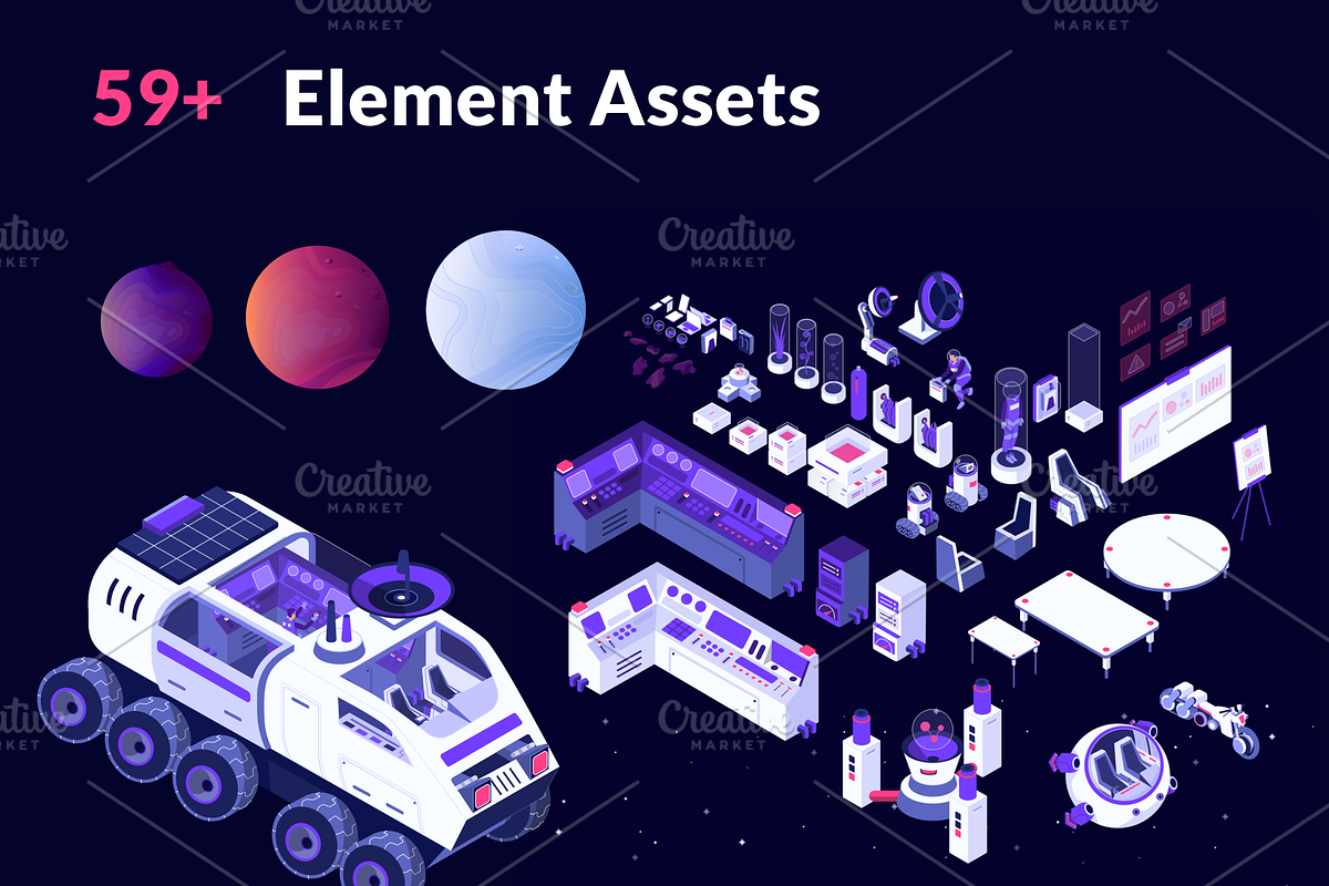 Isometric Space Illustration, a Technology Illustration by Pixelz Studio (Photo 4 of 6)