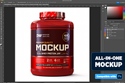 5lb Whey Protein Jar Mockup B2-Pro, a Packaging Mockup by Design Warlord (Thumbnail 2 of 16)