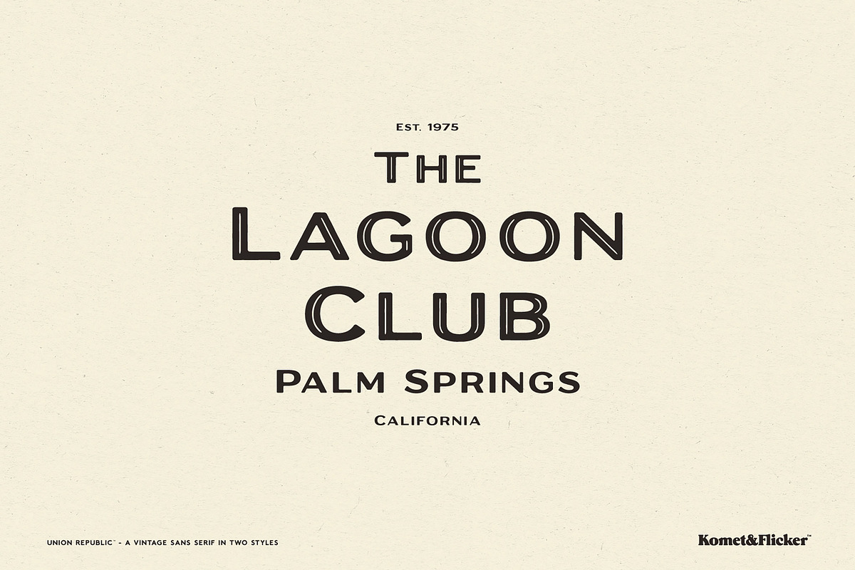 Union Republic, a Sans Serif Font by Komet & Flicker (Photo 3 of 12)