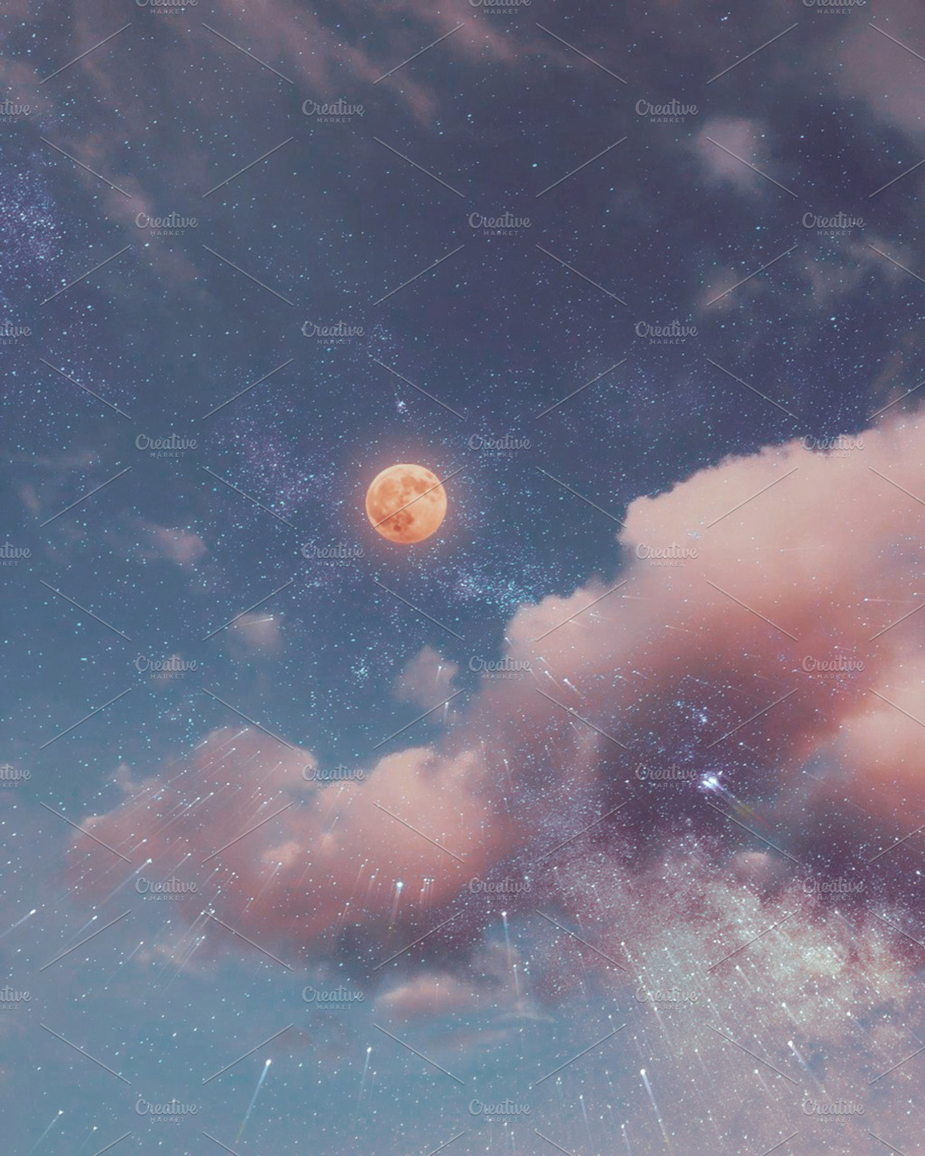 Aesthetic full moon and night sky, a Nature Photo by Antrisolja Photography
