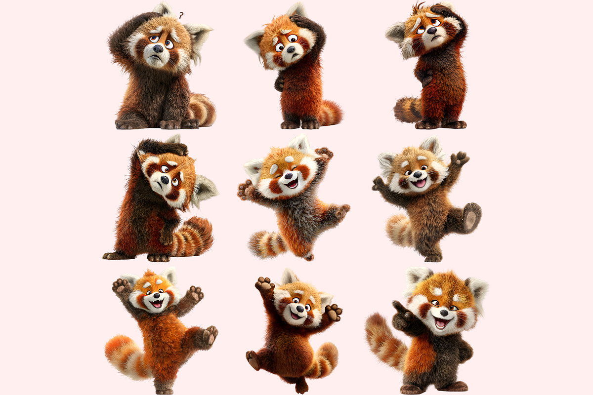 Red Panda PNG Clipart Bundle, a Graphic by M9 Design (Photo 7 of 10)