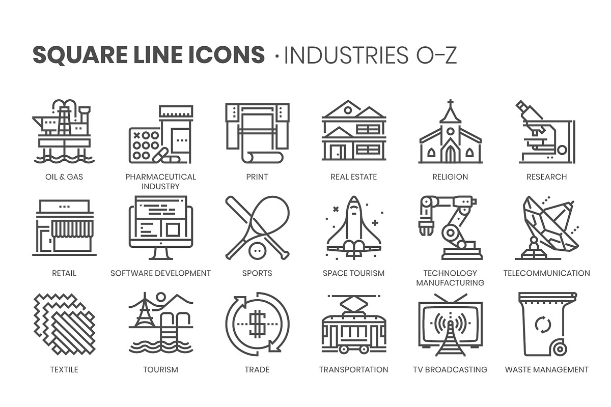 Square line icons, an Outline Icon by Howcolour (Photo 40 of 85)