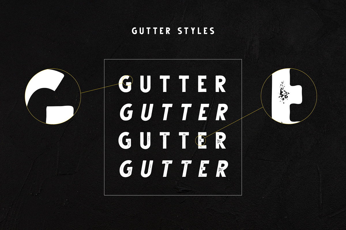 Gutter - Handdrawn Sans ( 4 Styles ) preview 2