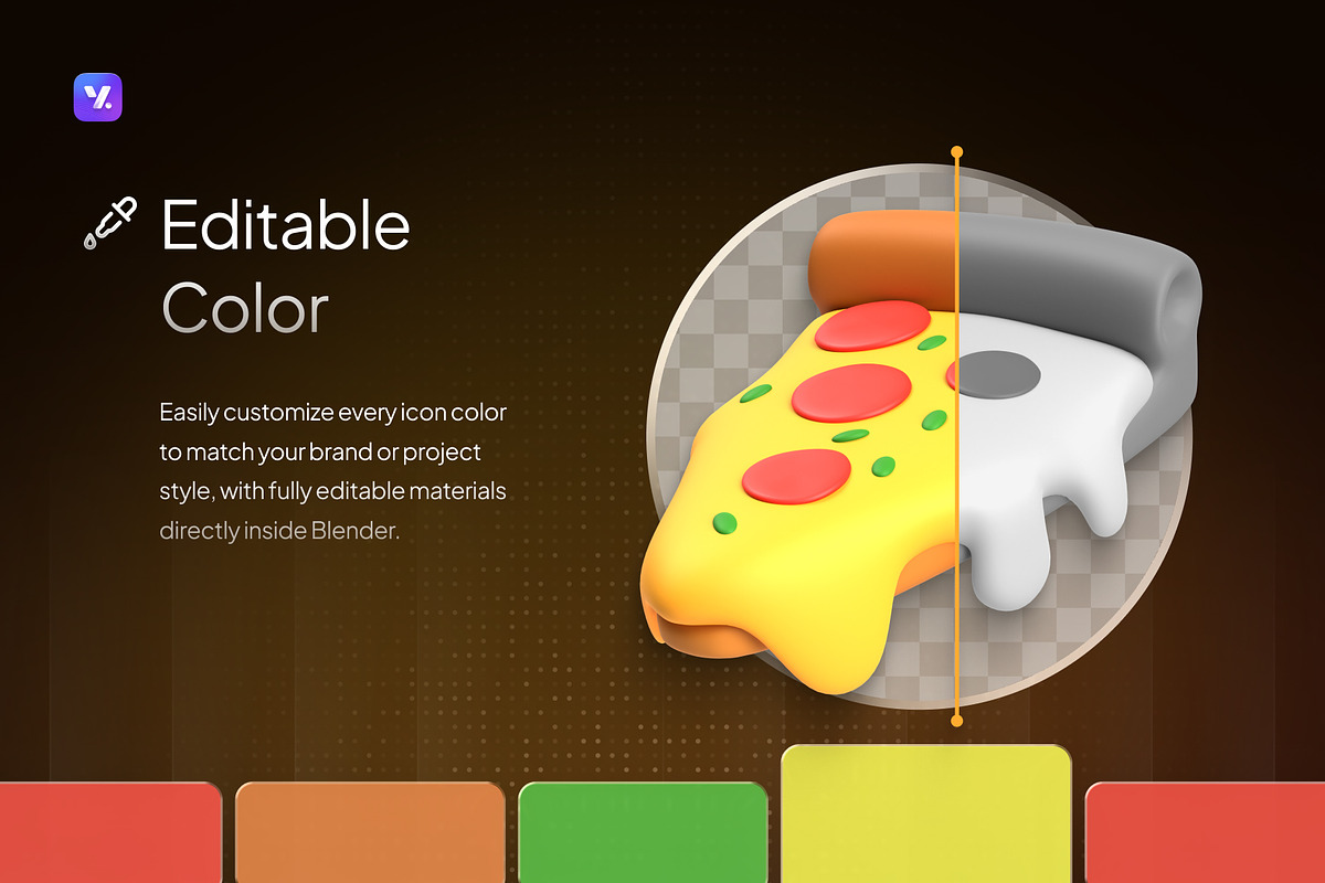 Western & Asian Foods 3D Icon Pack, a Food & Drink 3D Model by Rafiq | YDN (Photo 3 of 6)
