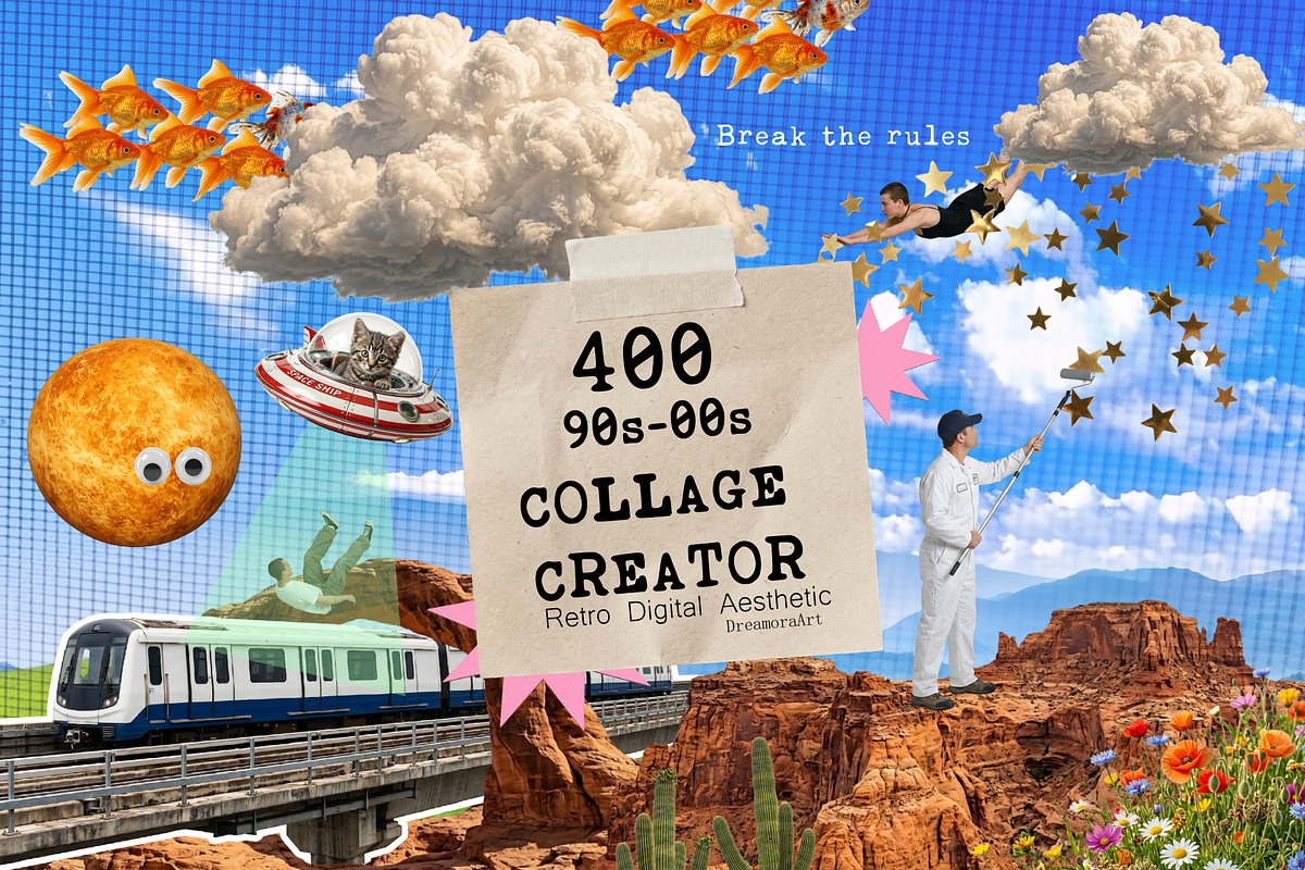 Y2K Collage 400 PNG Elements, an Object Graphic by DreamoraArt (Photo 1 of 12)