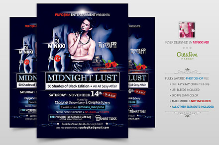 Midnight Lust Flyer | Poster