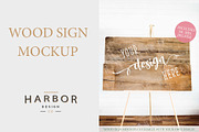Wood Sign on Easel Mockup, a Mockup by Harbor Design Co (Thumbnail 1 of 3)