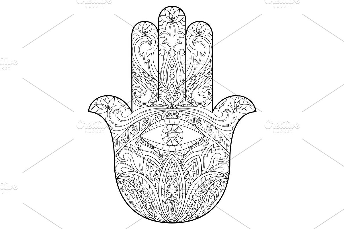 Hand of Fatima Tattoo, an Object Graphic by Elena Lux