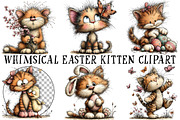 Whimsical Easter Kitten Clipart, an Illustration by OK Design (Thumbnail 2 of 6)